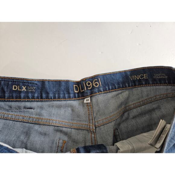 DL1961 Vince Straight Blue Jeans Mens 33x30  Medium Distressed Blue - Picture 3 of 7